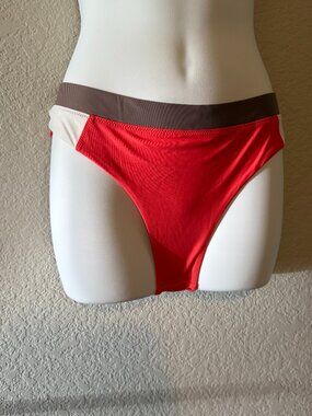 Prana Women's Color Block Baja Bound Cheeky Bikini Bottom, Large, NWT
